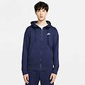felpa con cappuccio full zip uomo ( fleece) blu