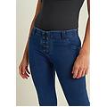 pantaloni wr. up flare effetto denim chiusura con lacci dark jeans-seams on tone donna small