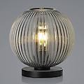 lampada da tavolo loft con vetro fumé 1 luce rotonda