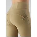 pantaloni push up wr. up ecologici vita alta e wide leg olive donna extra small