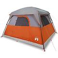 - tenda da campeggio a cabina 4 persone arancione impermeabile