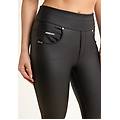 leggings n. o. w. superskinny vita media in similpelle nero donna xxs