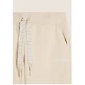 pantaloni con polsini in costina e logo su coulisse whitecup gray donna extra small