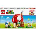 festa a casa di toad playset super mario include toad blu e verde