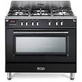 cucina a gas con forno mem 965 nx ed nero l 90 x p 60 cm