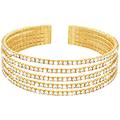 bracciale rigido multifilo in metallo dorato con strass collezione romantic shine giallo