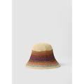- cappello a cloche in puro tessuto carta a righe multicolor donna beige/viola taglia 56