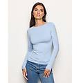 maglia scollo a barchetta basic in tencel modal con seta / carta da zucchero / xl carta da zucchero
