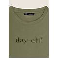 t-shirt cropped girocollo fit comfort con ricamo oil green donna medium