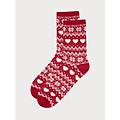 calzini rossi con motivo cuore e fiocco neve mix and match / stampato / tu stampato