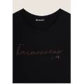 t-shirt donna in jersey viscosa scritta composta da borchie nero donna extra large