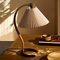 lampada da tavolo timberline legno/bianco lino h 50 cm