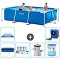 - piscina fuori terra rettangolo 300x200x75 cm blu include accessori coordinati a166