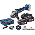 gws 18v-10 smerigliatrice angolare a batteria in kit con 2 batterie 4. 0 ah