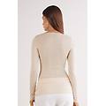 maglia manica lunga ultralight con cashmere e scollo a barchetta donna beige taglia l