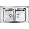 cmspa lavello zenith 86x50 inox satinato 2 vasche piletta 3''