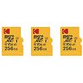 confezione da 3 schede di memoria micro sd 256 gb classe 10 ad alte prestazioni con adattatore