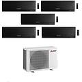 climatizzatore penta split kirigamine zen msz-ef nero 9+9+9+9+15 con mxz-5f102vf inverter r32 wifi