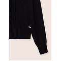 maglia girocollo in tricot con trecce verticali nero donna small
