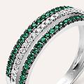 anello fascia elizabeth crown oro bianco smeraldo diamante collezione elizabeth crown misura 54 oro