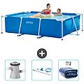 - piscina fuori terra rettangolo 220x150x60 cm blu include accessori coordinati cb81
