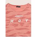 t-shirt camouflage con maniche ad aletta allover camouflage old rose donna small