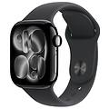 watch series 11 gps 42mm cassa alluminio jet black con sport band nero m/l (mequ4ql/a)