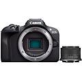 eos r100 fotocamera mirrorless 24mp 4k aps-c con obiettivo 18-45mm nero