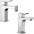 set miscelatori lavabo e bidet rubinetteria tank per piletta click clack
