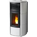 stufa a pellet club hydromatic 16 top e fianchi in ceramica maestro m1 16 kw bianca
