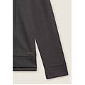 felpa donna con cappuccio e zip effetto tricot grey melange donna small