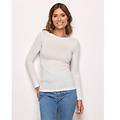 maglia girocollo basic in tencel modal con cashmere / seta / l seta
