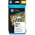 303 photo value pack con cartuccia nero e in tricromia 40 fogli formato 10 x 15 cm