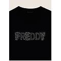 felpa girocollo con logo in strass nero donna extra large