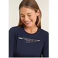 t-shirt da donna a manica lunga con fondo stondato dark sapphire donna xxs