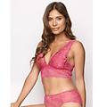 bralette sfoderata in pizzo morbido primula color / fucsia / m fucsia