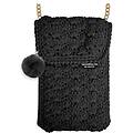 case&me borsetta porta telefono borsa porta oggetti borsa simil lana con tracolla pompon
