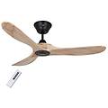 312218 ventilatore da soffitto originale eco con telecomando 7w solido naturale/nero opaco