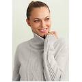 maglia donna collo alto con treccia white sand donna small