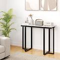 tavolo console tavolo d'ingresso moderno in marmo finto con telaio geometrico in metallo tavolo
