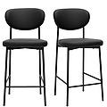 sgabelli da bar fissi neri h65 cm (set di 2) breka