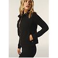 felpa donna con zip e collo alto e fronte a trecce nero donna medium