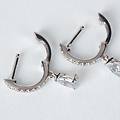 orecchini a cerchio amélie oro bianco topazio cubic zirconia collezione amélie oro
