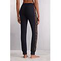 pantalone polsino modal luxurious leopard donna nero taglia m