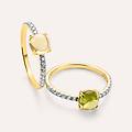 anello solitario am&eacute;lie oro giallo peridoto cubic zirconia collezione am&eacute;lie misura 52