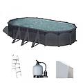 Gre Granada Ovale 730x375x132cm Piscina Fuori Terra In Acciaio