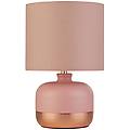 lampada da tavolo tamsin rosa metallo/tessuto altezza 27 cm e14