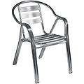 sedia da giardino contract con braccioli impilabile in alluminio grigio