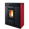 termostufa a pellet slim thea hydro 23 s1 23 kw in acciaio con ventilazione frontale colore