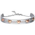 bangle lady chic acciaio cuore e cristalli collezione lady chic bianco
